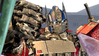 OPTIMUS PRIME FIGHTS TO SAVE BUMBLEBEE  Transformers Rise of the Beasts Fight Scene Animation SFM [upl. by Bailar240]