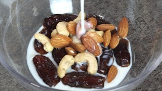 Add milk into dates and nuts you will be surprised with the result [upl. by Keiryt]