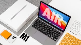 Macbook Air M1 UNBOXING and REVIEW  2020 [upl. by Kcajyllib]