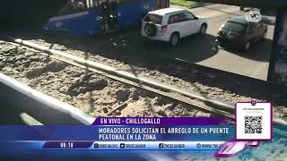 Chillogallo Vecinos denuncian puente peatonal en pésimo estado [upl. by Gabrila]