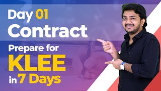 Contract  Day 1  Prepare for KLEE in 7 Days  Kerala LLB 2022 Entrance Exam Coaching [upl. by Nekcerb174]