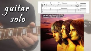 Emerson Lake amp Palmer  From the Beginning  Guitar solo NotesTabsChords backing track [upl. by Atterehs]