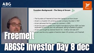 Freemelt  ABGSC Investor Day 8 december 2021 [upl. by Onibla111]