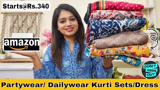 😀Amazon KurtiKurti Set Haul  Stylish Kurtis amp Dresses Amazon Haul  Pinks House [upl. by Glass]