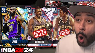 2K Gave EVERYONE a Free Pink Diamond and Free Players Galaxy Opal Lebron James OTW NBA 2K24 MyTeam [upl. by Ahsielat572]