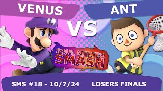 Soul Melter Smash 18 LOSERS FINALS  NVR  Venus Luigi VS HogCord  Ant  Villager [upl. by Enilarak]