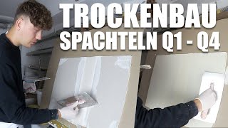 Trockenbau richtig spachteln wie ein Profi Qualitätsstufe Q1 bis Q4 – So geht’s DIY  kreativtobi [upl. by Eitteb877]