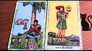 Combinaciones tarot con el CUATRO de COPAS  ARCANOS MENORES DE OROS Por TARA [upl. by Llyrpa]