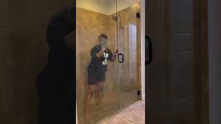 How To Clean Glass Shower Doors  Soap Scum and Hard Water Remover [upl. by Ahtnicaj]