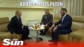 Khabib meets Putin after McGregor victory [upl. by Colene]