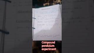 compound pendulum experiment bsc 1semester physics practical note 🗒 study [upl. by Aik]