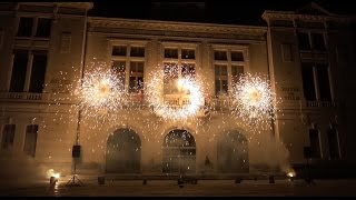 spectacle embrasement de la mairie de Montluçon 2017 [upl. by Wurster]