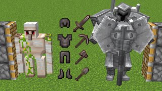 x111 iron golems and x100 netherite armors and x333 ferrous wroughtnout in minecraft [upl. by Oemac]