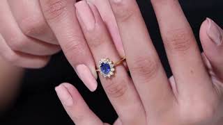 Princess Diana Inspired Blue Sapphire and Diamond Engagement Ring [upl. by Dart]