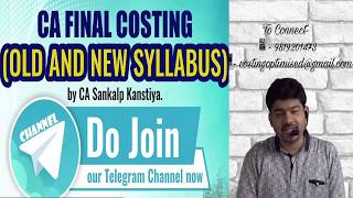 CA FINAL STANDARD COSTING with RELEVANT COSTING RTP by CA SANKALP KANSTIYA [upl. by Nalla749]