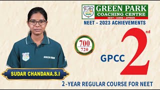 GPCC NEET 2023 TOPPERS  SUDAR CHANDANA S I [upl. by Adnarim]