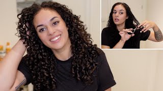 DIY ✨ LOCKEN NASS SELBER SCHNEIDEN 💇🏽‍♀️  Stufen und Spitzen zuhause selber schneiden✨ IamAniva [upl. by Haldan]