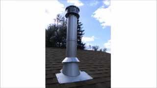 Chimney Pipe Installation for Wood Stove through a Flat Ceiling [upl. by Enelahs830]