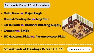 Amendment of Pleadings  Order 6 Rule 17  Imp Case laws cpc  cpc lecture seriescpclectureseries [upl. by Milan]