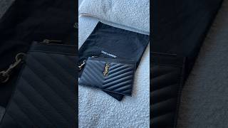 SAINT LAURENT Large Zipped Pouch  Cassandre Matelassé Grain De Poudre Embossed Leather Aus ysl [upl. by Lanahtan]