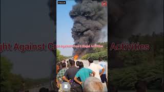 National highway petroleum tanker accident amethi uttarpradesh nationalhighway roadaccdient [upl. by Lozar654]