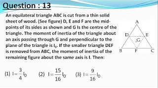 JEE Main 2019 physics solutions An equilateral triangle ABC is cut from a thin solid sheet [upl. by Latt]