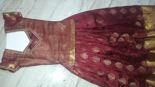 Langa blouse from saree cutting and stitching in kannada [upl. by Vassaux636]