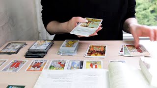 ASMR STUDYING TAROT  CARD FLIPPING amp PAGE TURNING No Talking [upl. by Aihsinyt546]