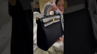 Hermes BAG DROP Herbag Zip 31 Noir Gold Hardware Unboxing Part 2 [upl. by Hervey]