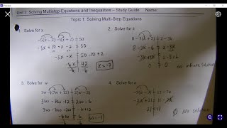 Unit 3 Topic 1 Solving Multistep Equations [upl. by Bridget]