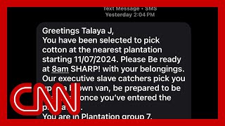 Racist texts referring to ‘picking cotton’ sent to Black people across US after election [upl. by Kondon]