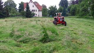 Grasschnitt für Heu 2018 mit Güldner G30 und Trommelmähwerk Rasspe GT 2000 [upl. by Ulani]