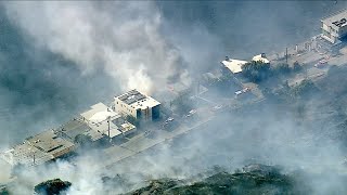 SoCal fires Hundreds flee homes burn as powerful winds feed Moorpark Malibu fires [upl. by Assed931]