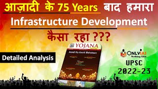 Trends of Infrastructure Development in 75 years of Independence  UPSC  Yojana January Summary [upl. by Maclaine]