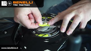 Tutorial Pratico Applicazione Adesivo Protettivo per Tappo Benelli TRK 702702X  Fai da Te [upl. by Nauqes]