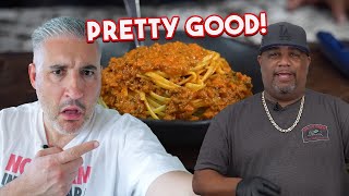 Italian Chef Reacts to American BBQ Master Bolognese Sauce SmokinandGrillinwithAB [upl. by Corny]