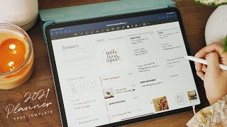 2021 Digital Planner ✍🏼 TrackReviewSet Goals  Hyperlinked Free GoodNotes Template [upl. by Ekoorb518]