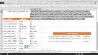 excel235  Liczenie unikalnych wartości  SUMAILOCZYNÓW PODAJPOZYCJĘ WIERSZ [upl. by Etiam]
