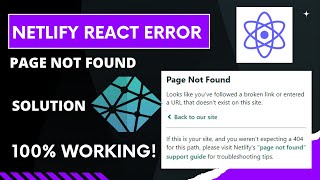 How to Fix Netlify Page Not Found  Netlify React Page Not Found Solution 2022 [upl. by Stillmann]