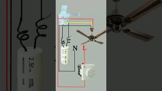 Ceiling Fan 3 Wire Connection With Capacitor  Ceiling Fan connection  fan capacitor connection [upl. by Retsbew]