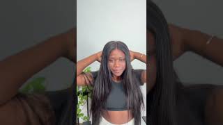 Its really quick to install✅Just slip it on and go🥰 hd hair waterwavelacefrontwig straighthair [upl. by Swithbart]