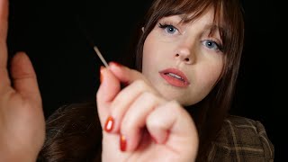 ASMR Facial Acupuncture  Personal Attention Close Up Face Touching [upl. by Isyad]