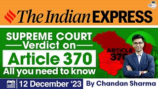 Indian Express Editorial Analysis by Chandan Sharma  12 December 2023  UPSC Current Affairs 2023 [upl. by Barbarese]