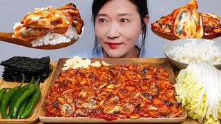 생굴 한근사다가 굴무침 해먹었어요 😃 리얼사운드 먹방 Seasoned oysters ASMR EATING SHOW [upl. by Ras884]