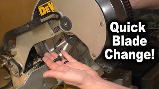 How to Change Blade on Miter Saw  Dewalt Model DW705 [upl. by Ancell]