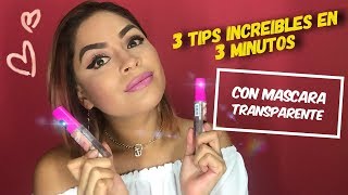 3 TRUCOS INCREIBLES EN 3 MINUTOS CON MASCARA DE PESTAÑAS TRANSPARENTE PROSA 4 EN 1 [upl. by Nwahsid]