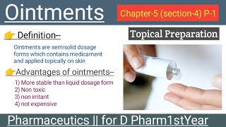 Ointments  Definition  types  Classification  Cha5  Pharmaceutics  D Pharm1stYear [upl. by Innavoig]