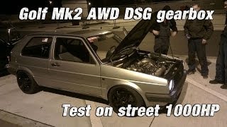 16Vampir Golf Mk2 AWD DSG Test on street 45bar boost 2012 [upl. by Ahsoet]