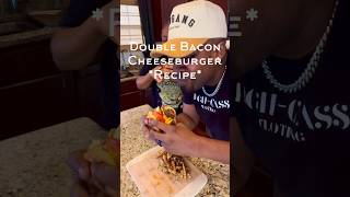 The BEST Double Bacon Cheeseburgers and they are HOMEMADE 😮‍💨🤌🏾 shorts cheeseburger bacon [upl. by Airalednac]