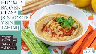 HUMMUS BAJO EN GRASA SIN ACEITE Y SIN TAHINI Vegano Saludable Sin Gluten  Receta Fácil shorts [upl. by Archer979]